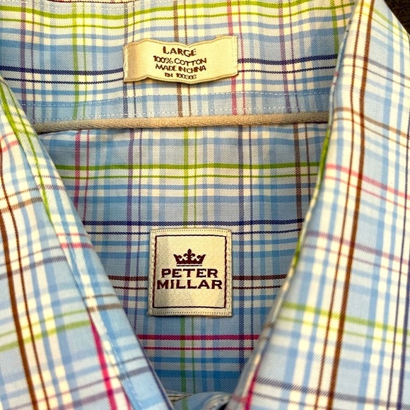 EUC, Peter Millar, L/S button down, beautiful pattern, great color pallette, L - Picture 3 of 10